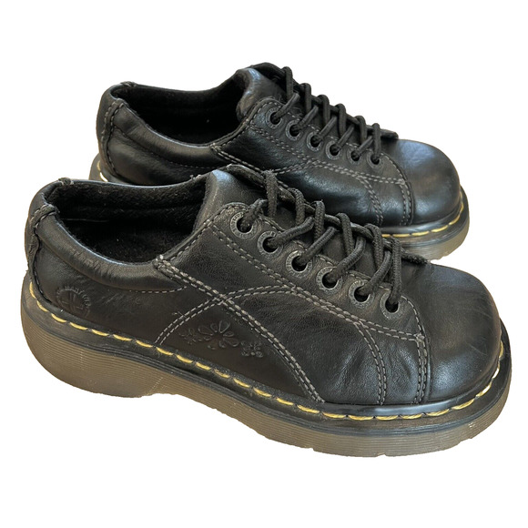Dr. Martens Shoes - Dr.Marten's Lace Up Oxford Chunky Black Leather Daisy Shoe Y2K 12283 Women's 5